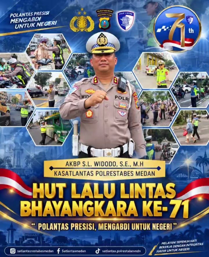 Kasat Lantas Polrestabes Medan AKBP S.L. Widodo, S.E., M.H Ucapkan HUT Lalu Lintas Bhayangkara ke-71