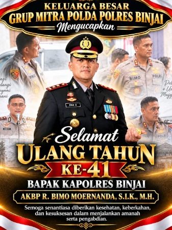 Keluarga Besar Grup Mitra Polda Polres Binjai Ucapkan Selamat Ulang Tahun ke Kapolres