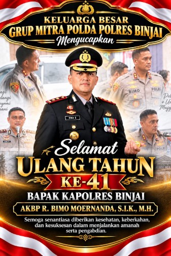Keluarga Besar Grup Mitra Polda Polres Binjai Ucapkan Selamat Ulang Tahun ke Kapolres
