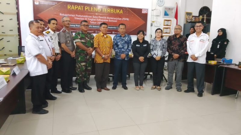 KPU Samosir Tetapkan DPB Triwulan III 2026 Sebanyak 105.922 Pemilih