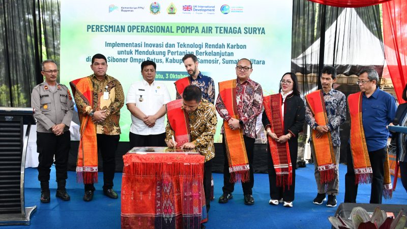 Resmikan Pompa Air Tenaga Surya 69,3 KW di Nainggolan, Samosir Jadi Model Nasional Pertanian Rendah Karbon