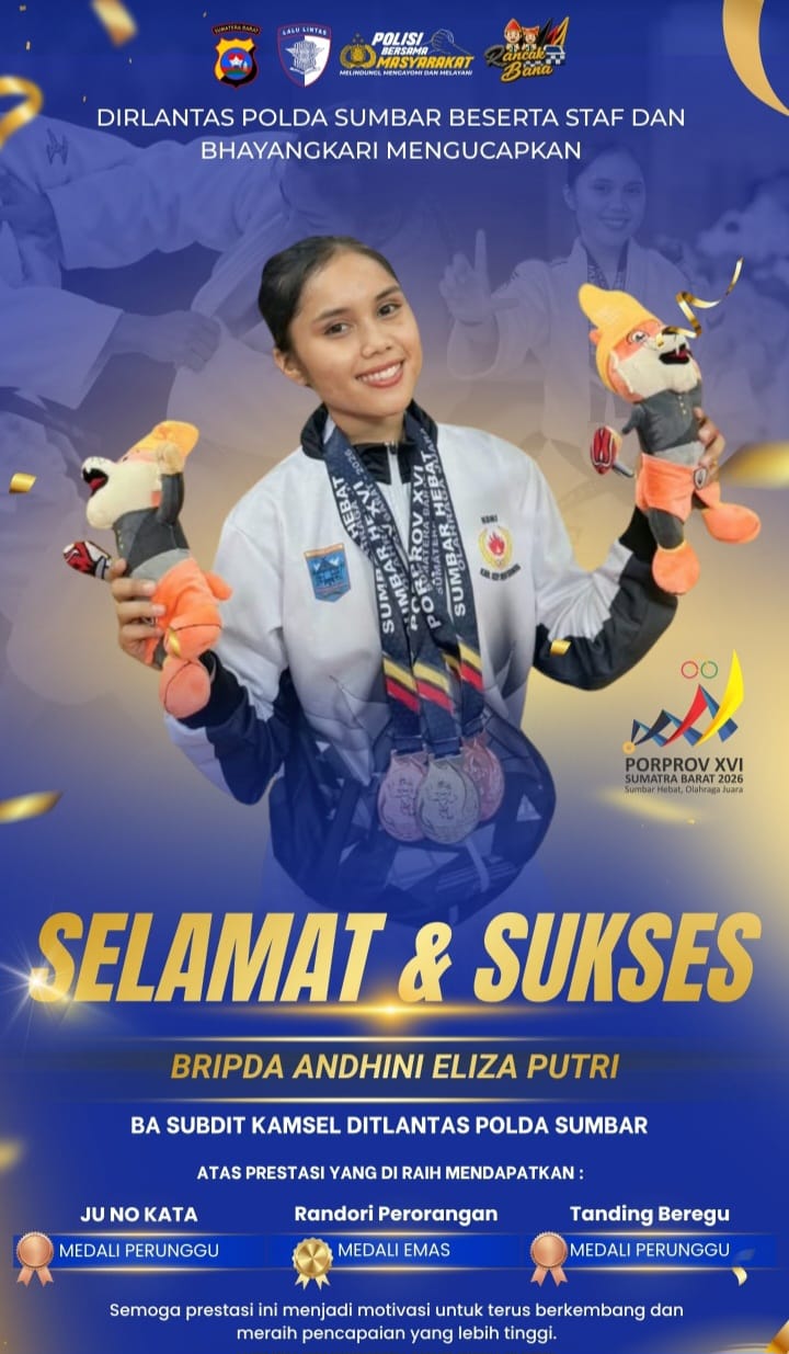 Polwan Ditlantas Polda Sumbar Borong 3 Medali di PORPROV XVI Sumbar 2026