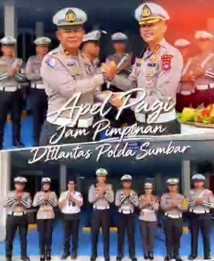 Pimpin Apel Pagi Jam Pimpinan, Dirlantas Polda Sumbar Tekankan Disiplin dan Pelayanan Presisi