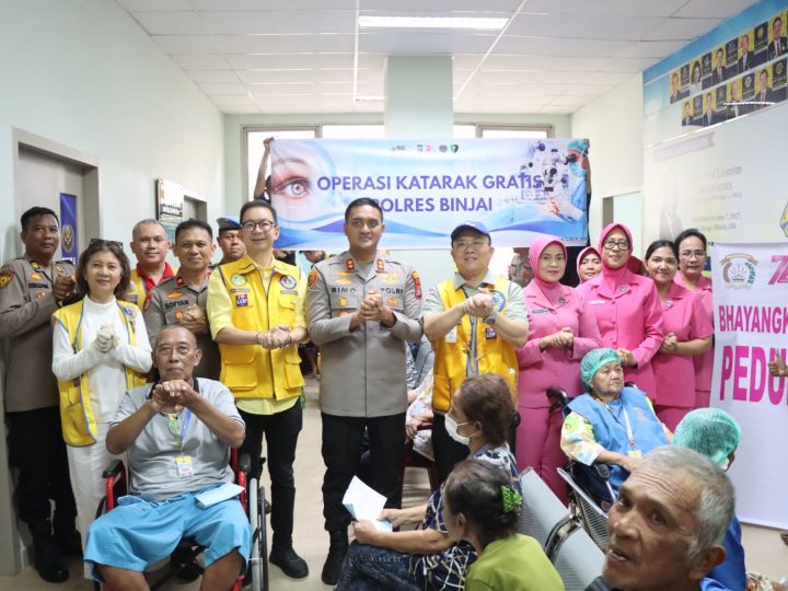 Wujudkan Kepedulian Nyata, Polres Binjai Bersama Bhayangkari Gelar Bakti Kesehatan Operasi Katarak