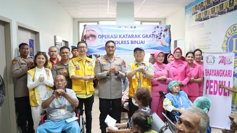 Wujudkan Kepedulian Nyata, Polres Binjai Bersama Bhayangkari Gelar Bakti Kesehatan Operasi Katarak
