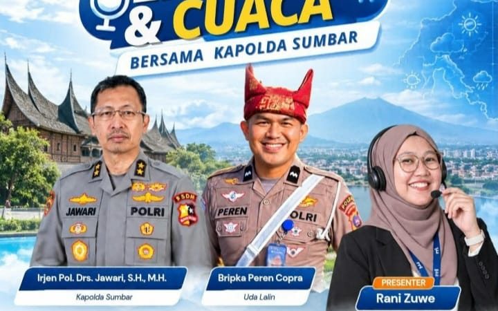 Kapolda Sumbar Jadi Narasumber Utama di Program RRI Pro 1 Padang Lintas dan Cuaca