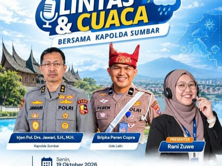 Kapolda Sumbar Jadi Narasumber Utama di Program RRI Pro 1 Padang Lintas dan Cuaca